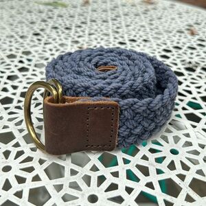 Braided cotton and leather J.Crew belt